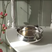 Small antique silver-plated metal ashtray English E.P.N.S.