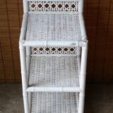 White rattan side table from the 1950s