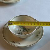 Set of 4 Limoges porcelain tea cups from the Ancienne Manufacture Royale from Bernardaud