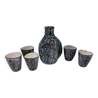 Ceramic orangeade service from Vallauris, made by Camos.