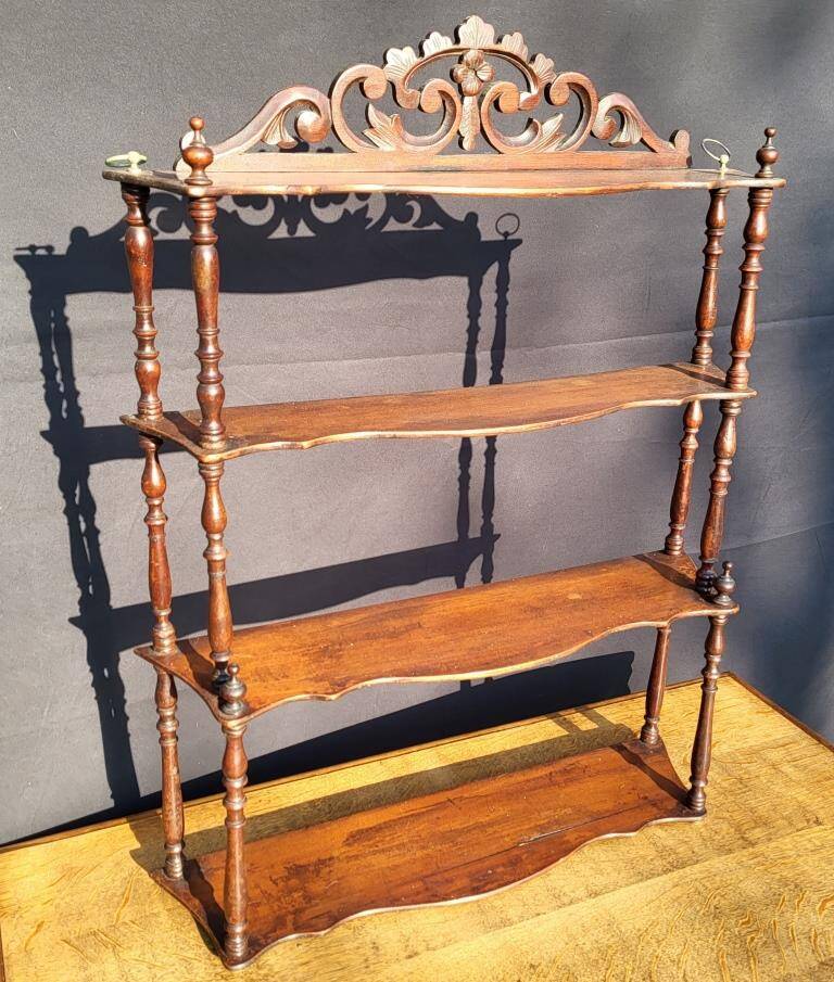 19th century molded mahogany wall shelf Louis-Philippe