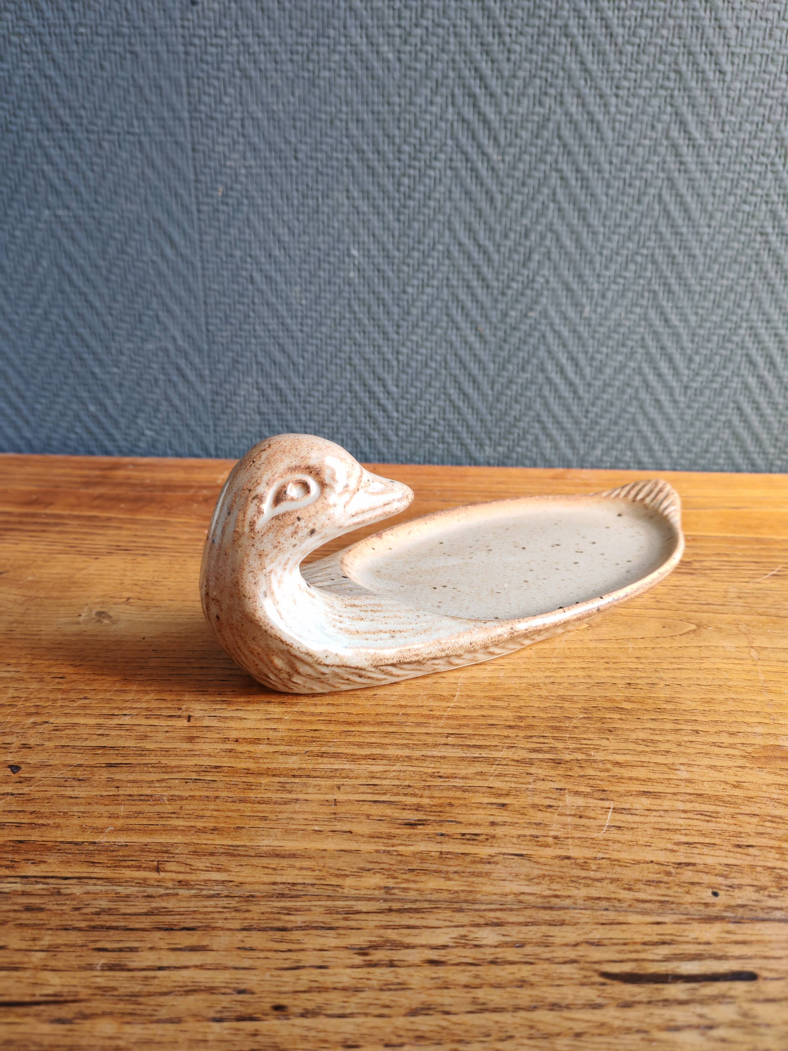 Vintage Stoneware Goose/Duck Head Serving Platter – Foie Gras Plate