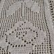 White cotton bedspread, Old crochet bed throw with flower patterns