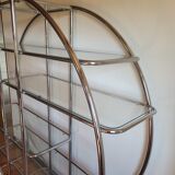 Étagère ronde chromée style Bauhaus