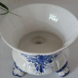 Cache pot céramique faïence  bleu delft
