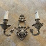 Wall lamp in gilded bronze style Louis XV baroque vintage