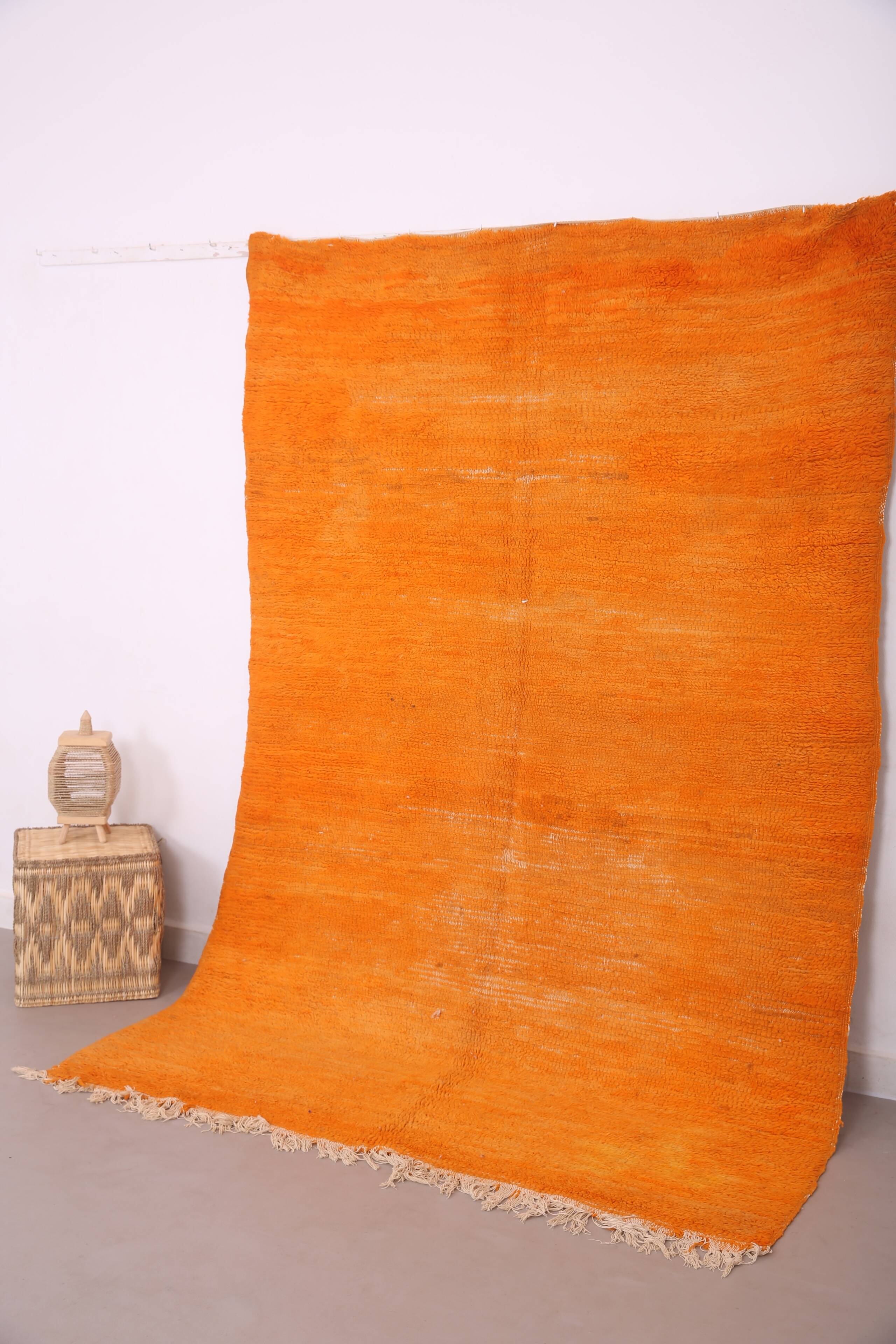 Tapis marocain vintage orange 174 x 255 cm - Tapis en laine berbère - Tapis fait main