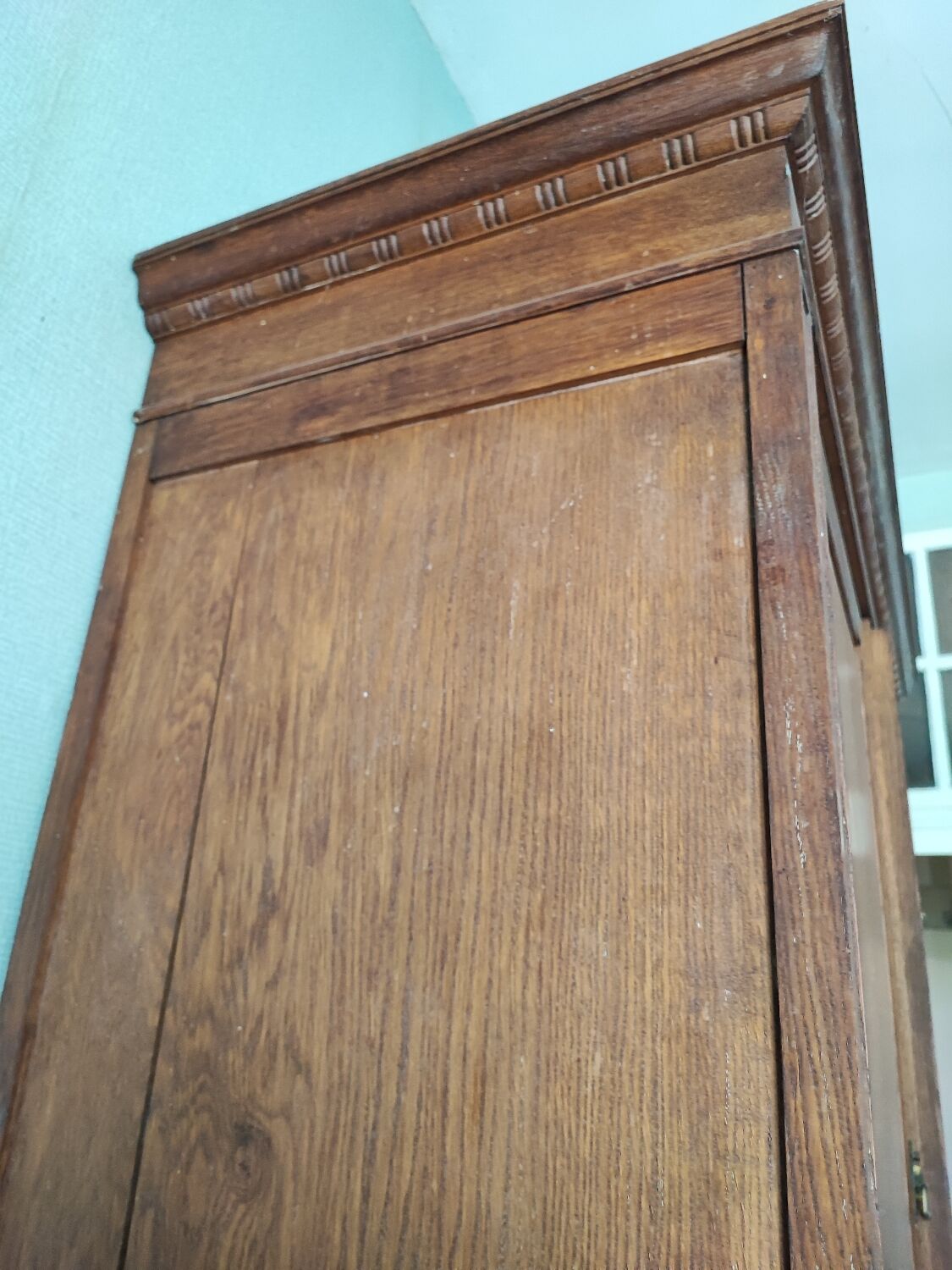 Vintage wardrobe with ice linen and wardrobe