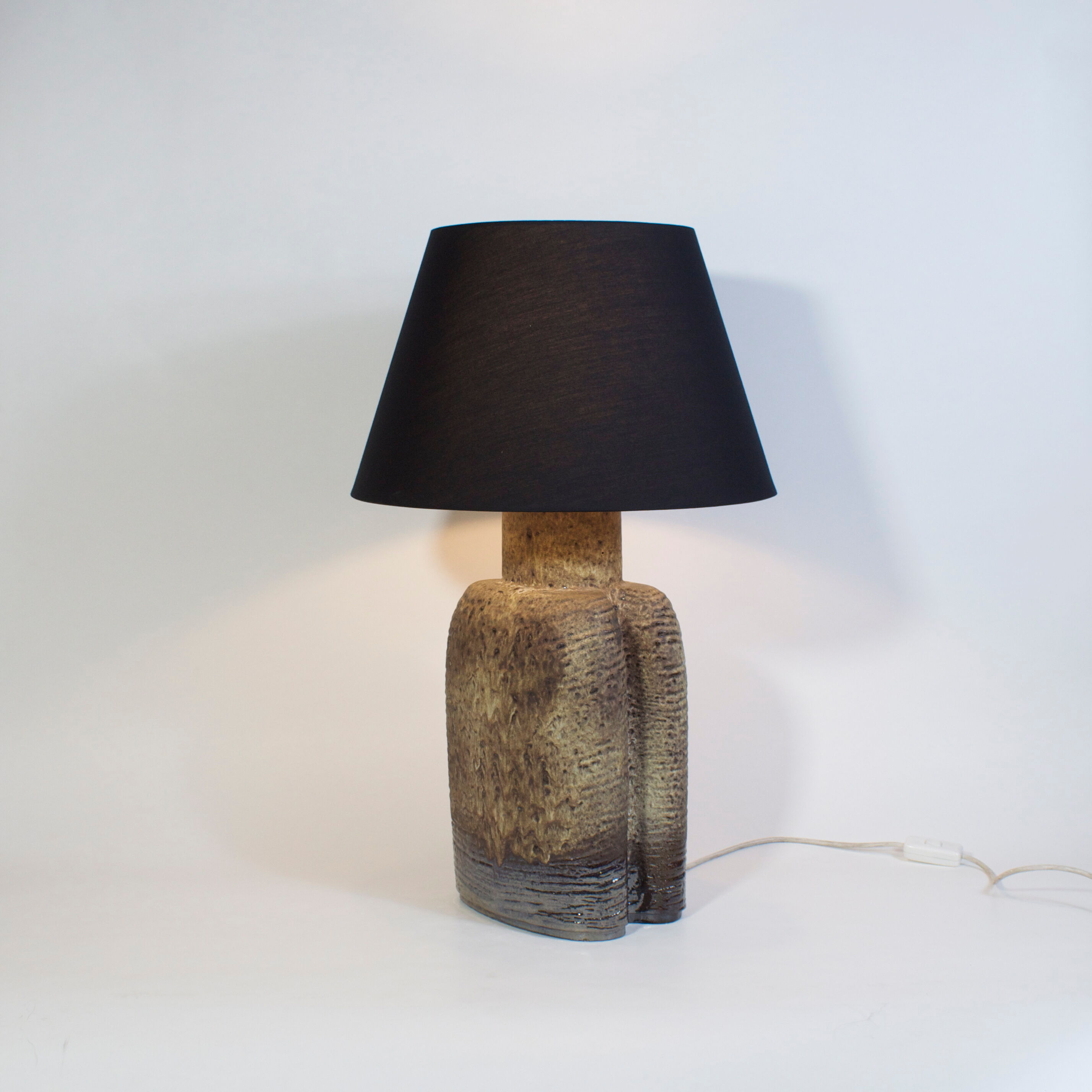 Vintage ceramic lamp and enamel by Kaiser Leuchten, Germany 1969