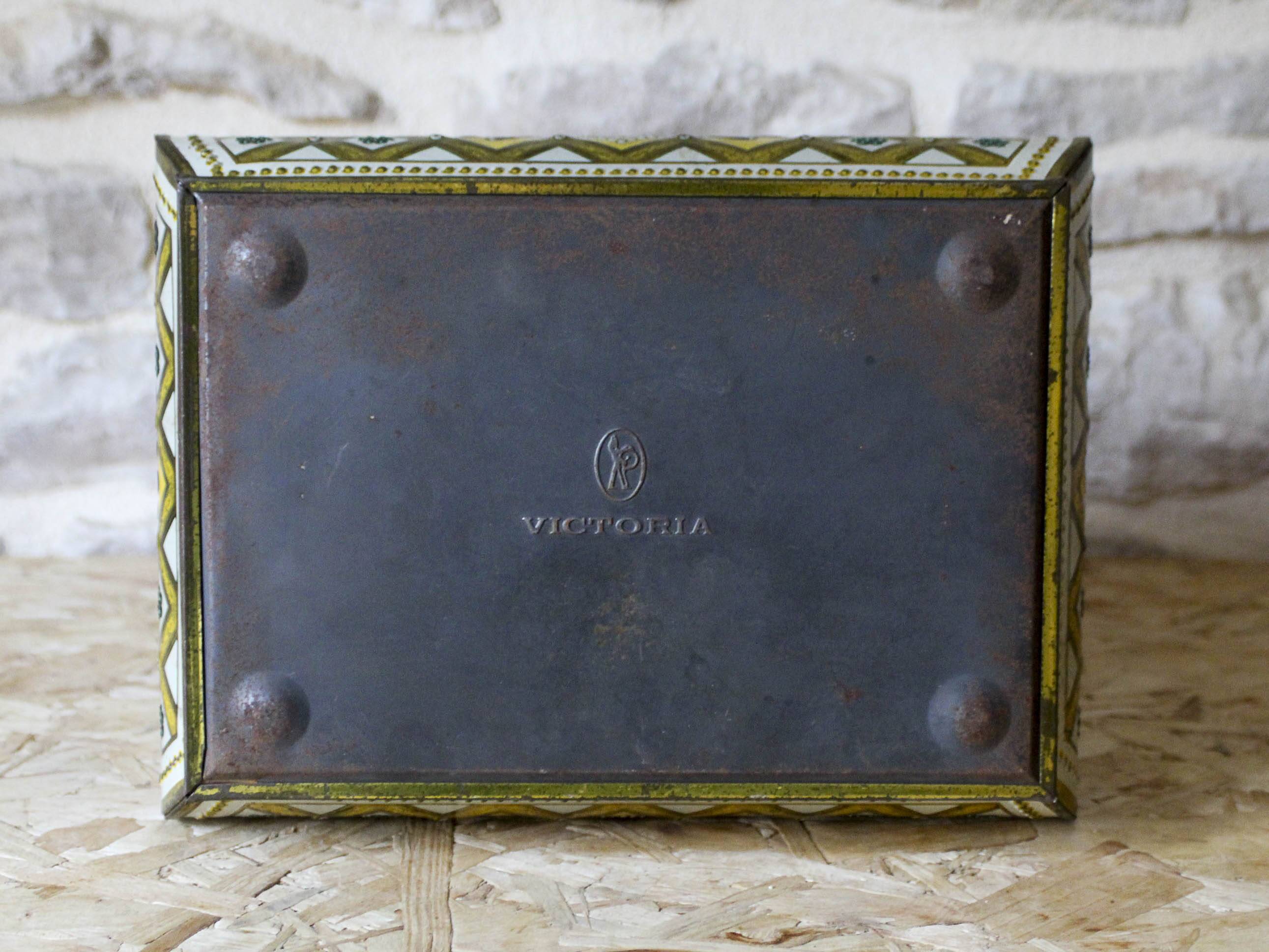 Old Victoria metal biscuit box