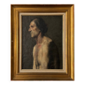 Portrait ou académie, huile sur toile marouflée sur bois