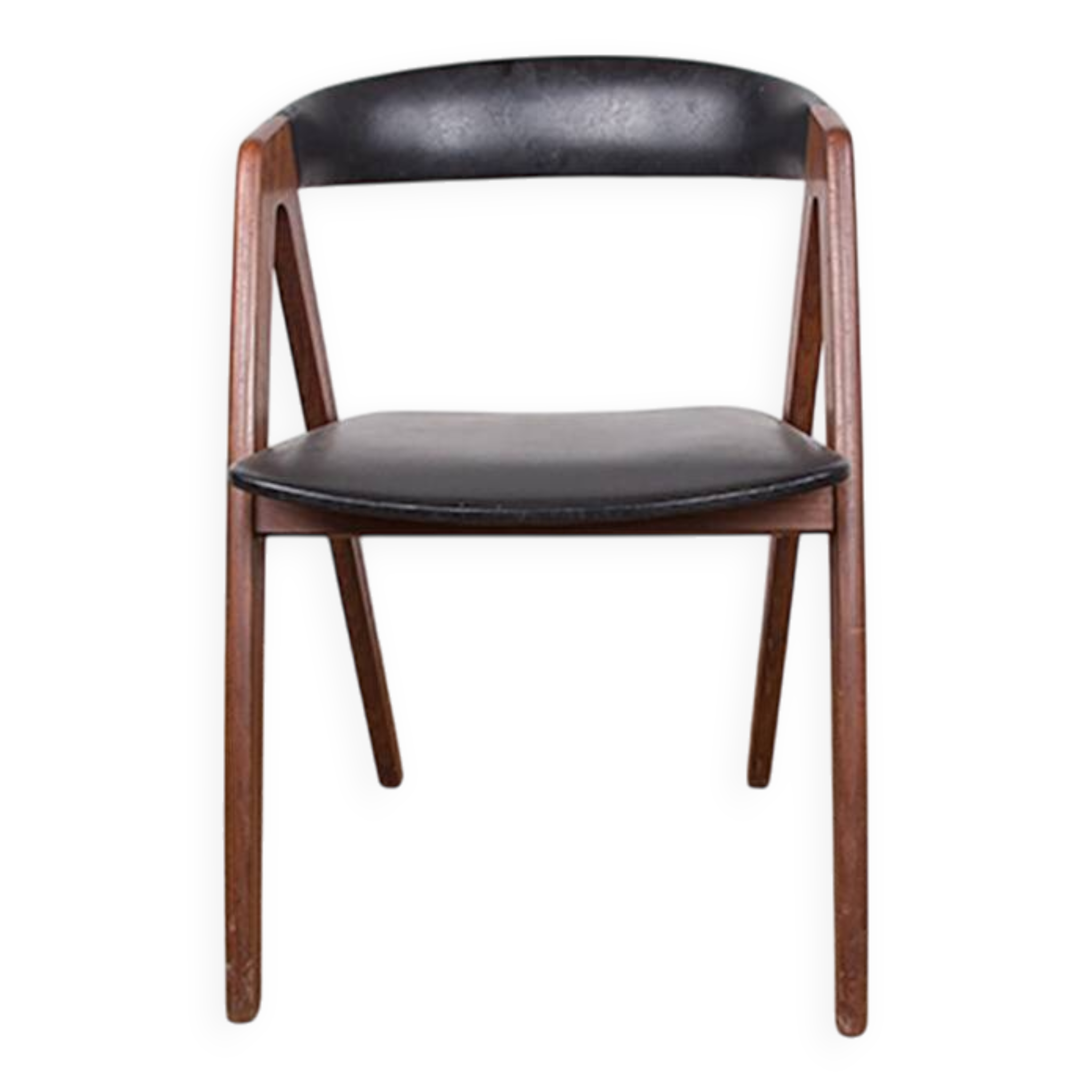 4 Danish chairs in afromosia and leatherette model 205 by Thomas Harlev