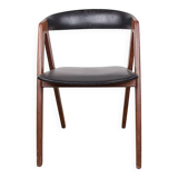 4 Danish chairs in Afromosia and skai model 205 by Thomas Harlev
