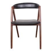 4 Danish chairs in afromosia and leatherette model 205 by Thomas Harlev