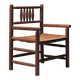 Wicker armchair in solid wood, handcrafted, France, around 1950.