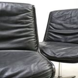 Wilhahn Delta set of 2 leather conference / dining chairs by Delta, 1960