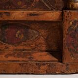 Antique brown trunk with floral patterns (c.1920) #13