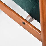 Vintage armchair "Fox" - designer H. Lis, 1970s, green bottle velvet