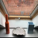 Sky blue geometric vase