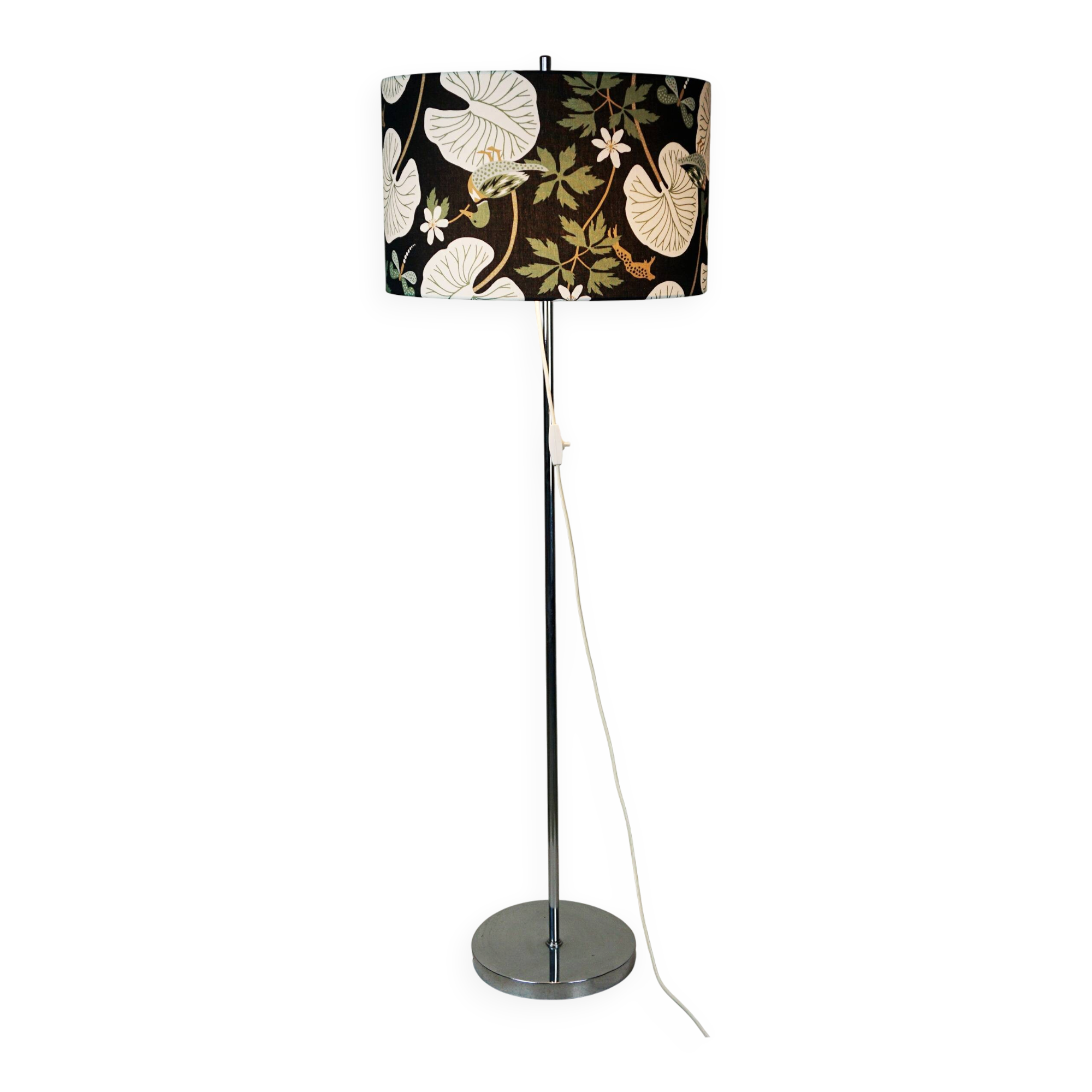 Midcentury Chrome Floorlamp with adjustable Shade