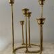 Duo of modernist brass candlesticks