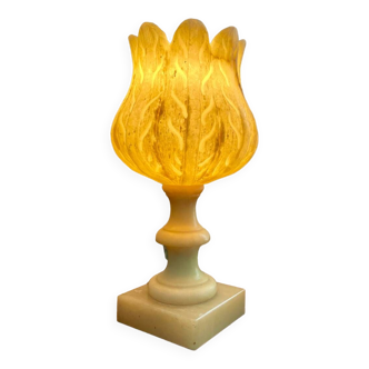 Large alabaster tulip lamp