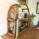 Étagère "Arche" en Rotin & Cannage – Vintage 1970