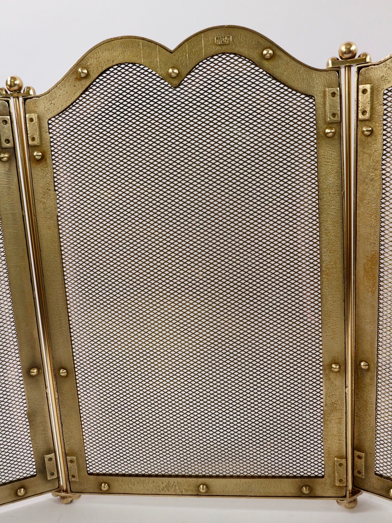 Firewall with four brass components with handles, made in Italy