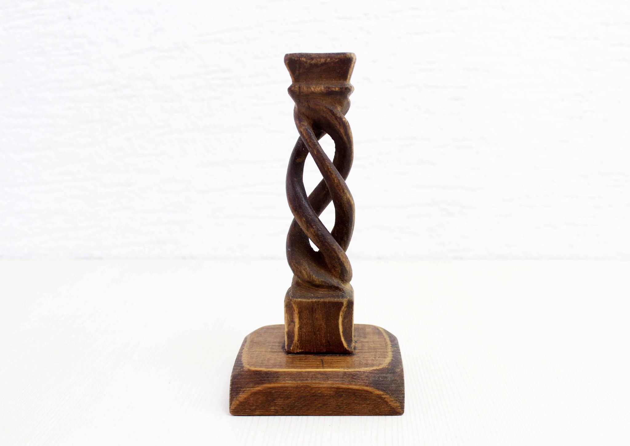 Carved wooden candle holder 1950