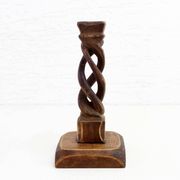 Carved wooden candle holder 1950