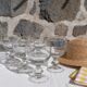 Set de 5 verres ronds à pied boule en verre