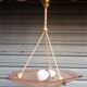 Art Deco ceiling lamp / chandelier in pink pressed molded glass in working order