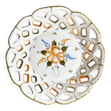Openwork Moustiers bowl in hand-painted earthenware