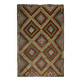 Grand Kilim Turc Yoruk Vintage 211x310 cm Geometrique Multicolore