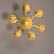 Lustre vénitien en verre de Murano jaune, vers 1950