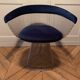 Fauteuil Warren Platner pour Knoll en velours bleu