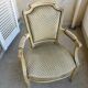 Elegant Louis XVI set – 4 cabriolet armchairs + 1 bergère