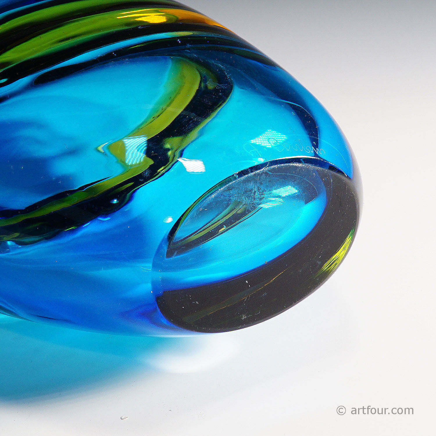 Large vase Alfredo Barbini 'double incalmo', Venice around 1968