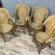 Set of 4 chestnut woven armchairs