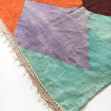 Tapis berbère Kilim écru à aplats colorés 305x190cm