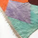 Ecru Berber Kilim rug with colored areas 305x190cm