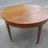 Walnut half moon console table time 1840 foot Jacob