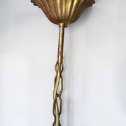 Golden metal chandelier Hollywood Regency, Hans Kögl 1970s