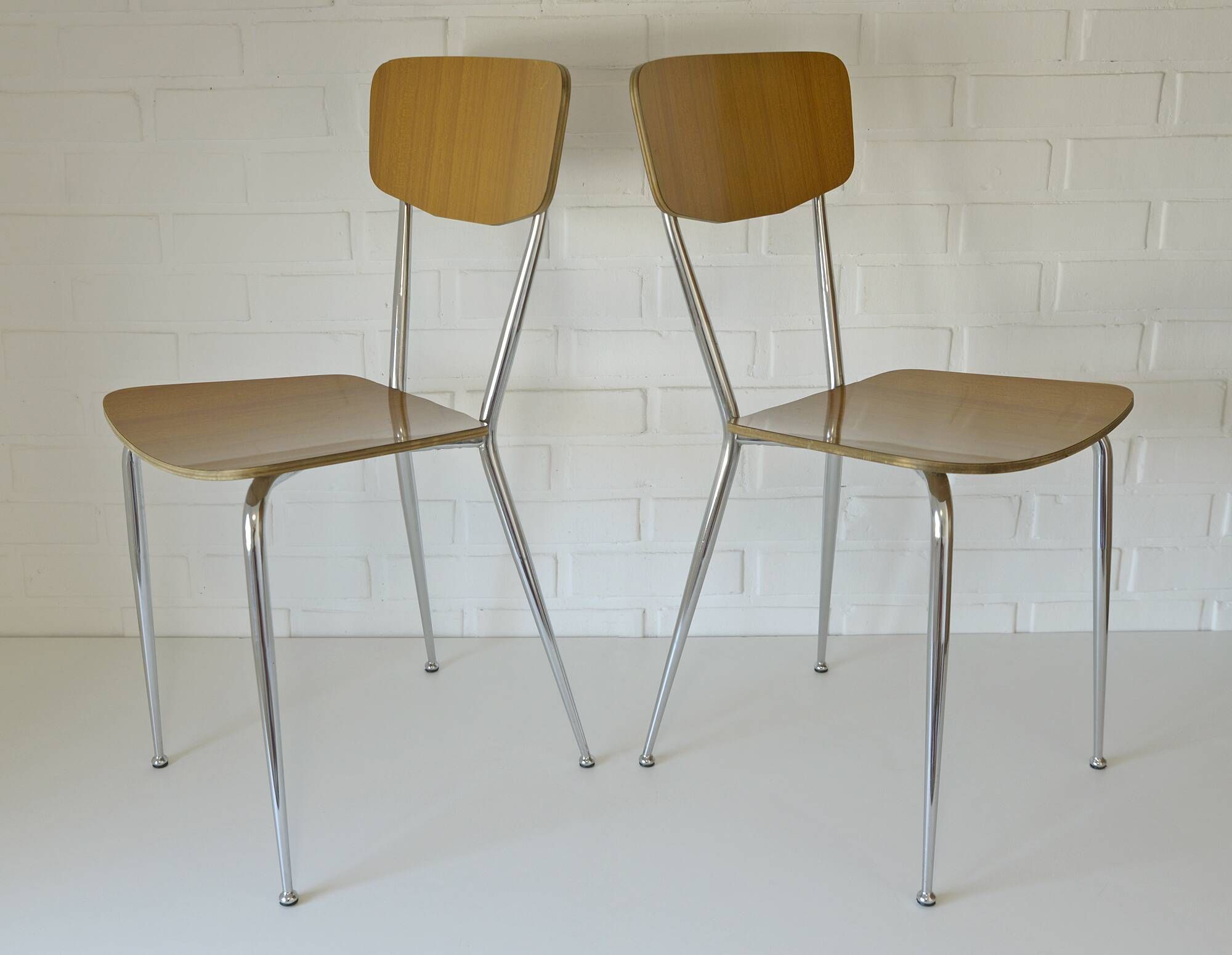 Set of 4 Vintage Dining Chairs Space Age Mid Century Modern Italy 1950's
