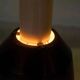 Vintage pendant light design, retro black and white ambient lamp.
