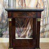 Console / Side table in mahogany and marble – Empire period, 19th century