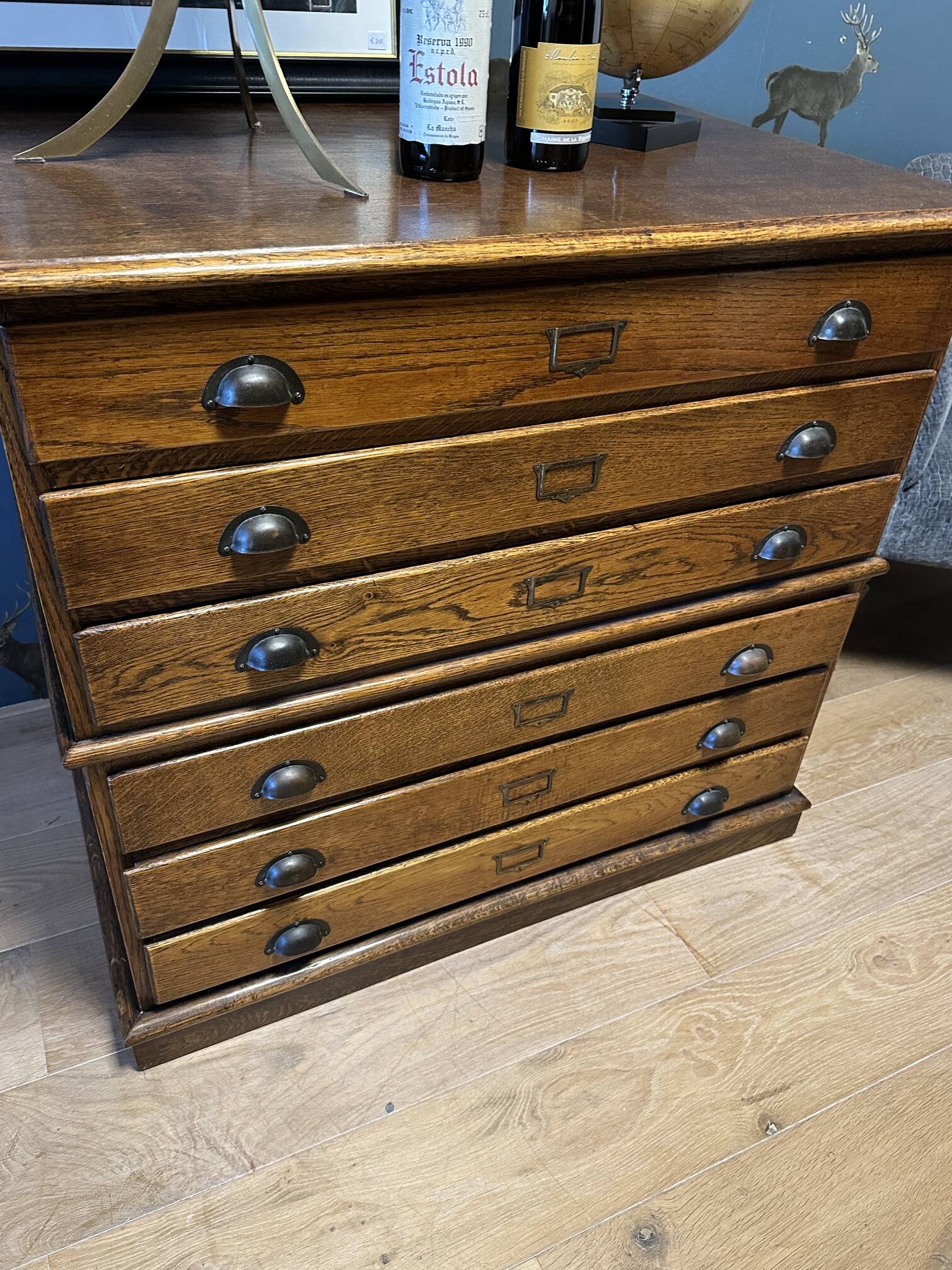 Antique oak drawing cabinet / map cabinet / architect's cabinet