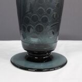 Art Deco Blue Vase Cleared with Acid