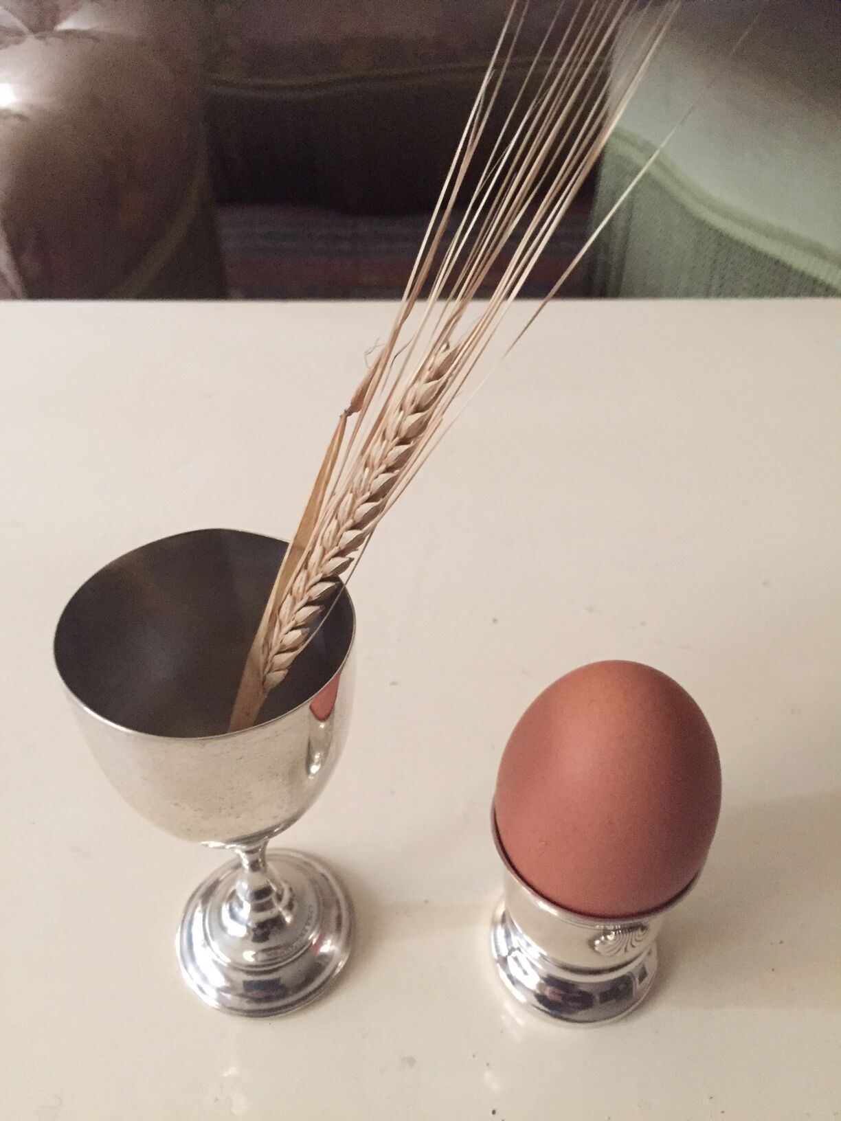 Egg Cup silver metal baptism gift