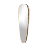 Miroir doré retroviseur et forme libre des années 50 - 78x30cm